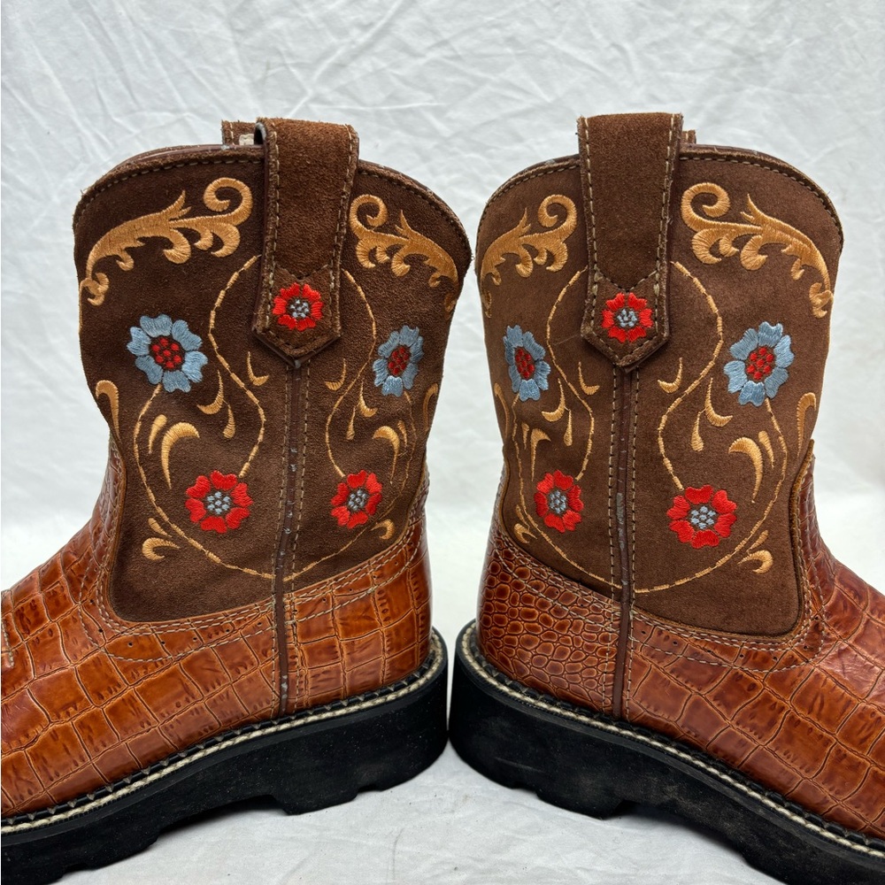 Ariat Women’s Brown Embroidered Western Work Boots size 6 - Picture 6 of 13